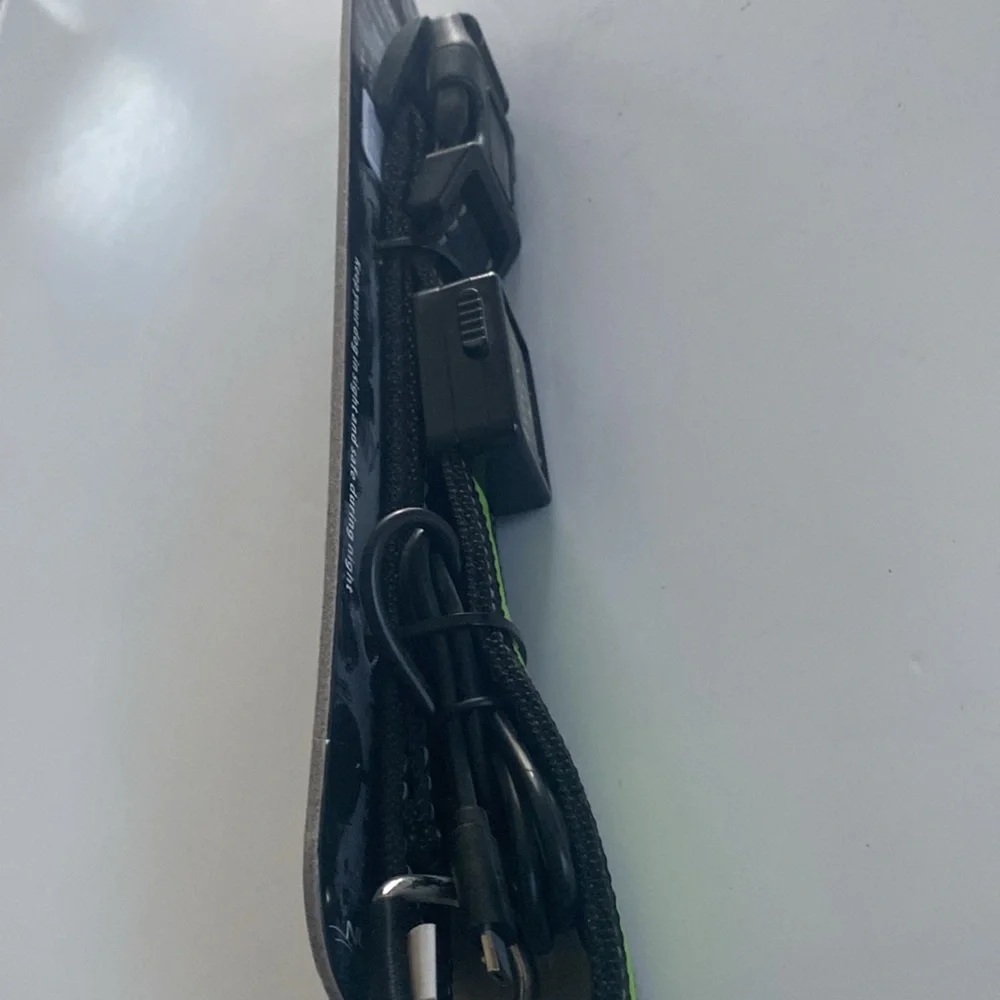 Eyenimal Black and Green Dog Collar with Rechargeable Flashing Light.NWOT